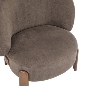 English Elm Christopher Knight Home® - Cozy Wingback Armchair with Plush Bouclé Upholstery, Solid Wood Legs, Ergonomic Support, Timeless Style Dark Brown 33.5 L x 25.5 W x 21.5 H N776P298155D