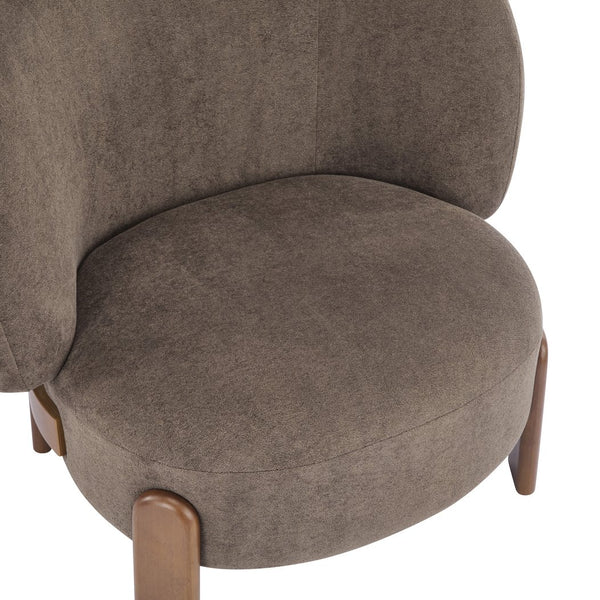 English Elm Christopher Knight Home® - Cozy Wingback Armchair with Plush Bouclé Upholstery, Solid Wood Legs, Ergonomic Support, Timeless Style Dark Brown 33.5 L x 25.5 W x 21.5 H N776P298155D