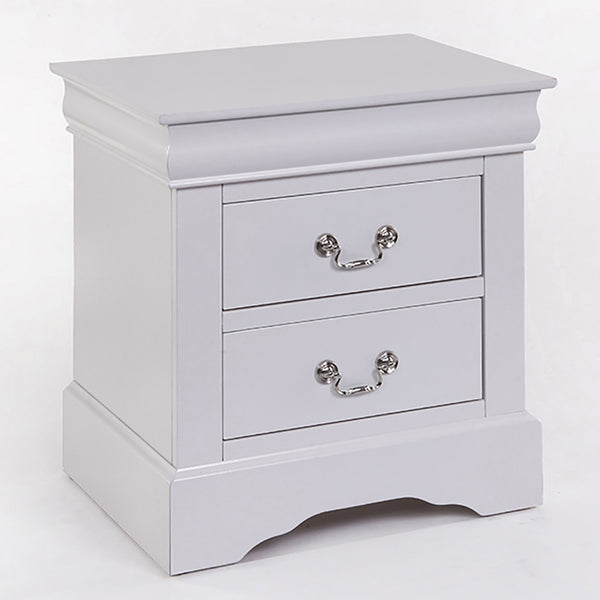 English Elm White 2-Drawer Nightstand with Smooth Kenlin Glides, Dovetail Drawers & Metal Handles for Elegance B062P189242