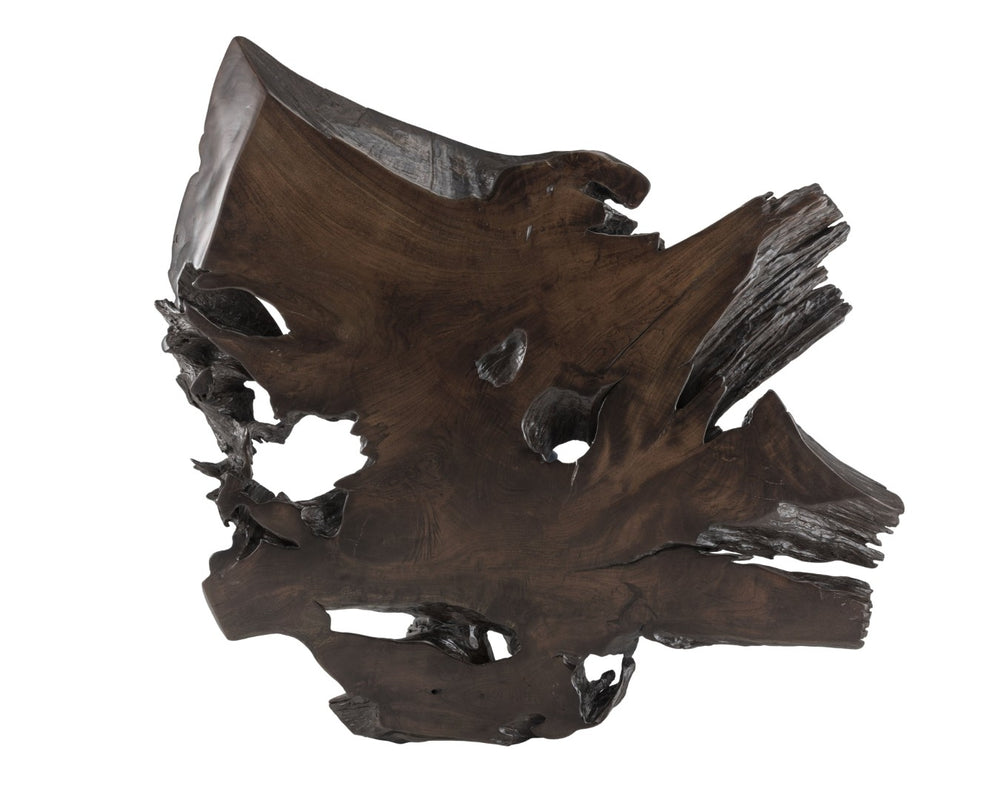 Sunpan RUSTEAK Handcrafted Teak Root Coffee Table - Unique Live-Edge Design with Sturdy Black Iron Base 102690