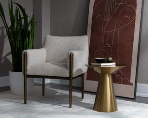 Sunpan Carmel End Table - Stunning Tapered Design for Contemporary Living Spaces, Perfect for Home or Office Yellow Gold