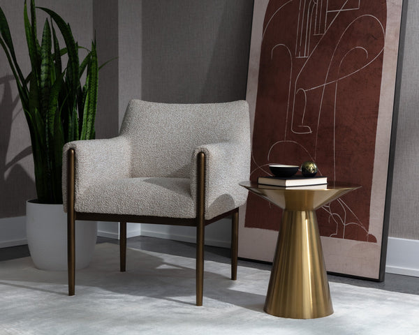 Sunpan Carmel End Table - Stunning Tapered Design for Contemporary Living Spaces, Perfect for Home or Office Yellow Gold