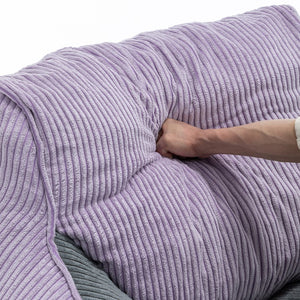 English Elm Giant Corduroy Bean Bag Sofa with Armrests Foam Filled Cozy Adult Lounge Chair Gray,Purple W2200P442803