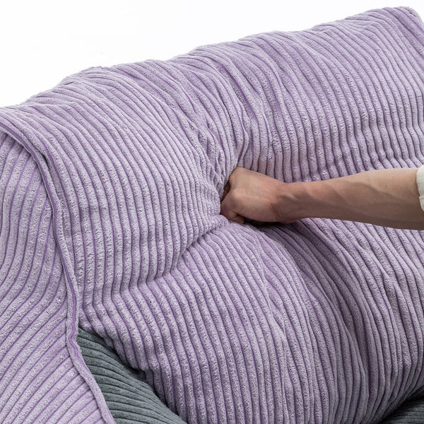 English Elm Giant Corduroy Bean Bag Sofa with Armrests Foam Filled Cozy Adult Lounge Chair Gray,Purple W2200P442803