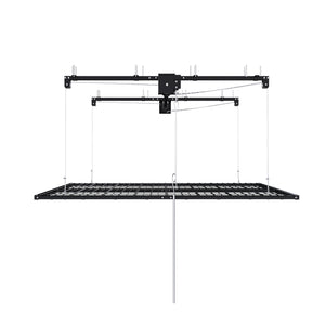 English Elm Overhead Garage Storage Rack with Crank Lowering Steel Platform for High Ceilings W2700P346226