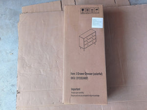 English Elm Kids 3 Drawer Dresser with Solid Wood Legs, Anti-Tip Toddler Storage Cabinet for Nursery Rooms Colorful 34.65 L x 14.18 W x 7.09 H W808P264664