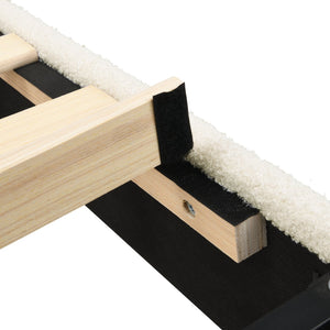 English Elm Full Platform Bed Tall Teddy Velvet Headboard Solid Wood Legs No Box Spring Needed W1716P419743
