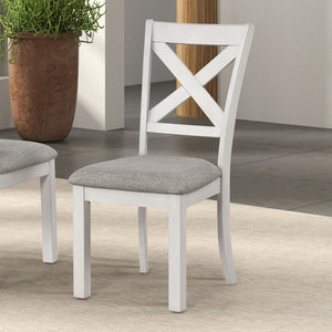 English Elm Contemporary 7-Piece Dining Set With Extendable White Oak Table & Cushioned Cross-Back Chairs B2741S00144