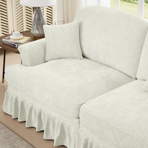 English Elm Classic Comfy Modular U-Shape Sectional Sofa: Stylish Chenille Couch With Flared Arms & Ottomans W3041S00235