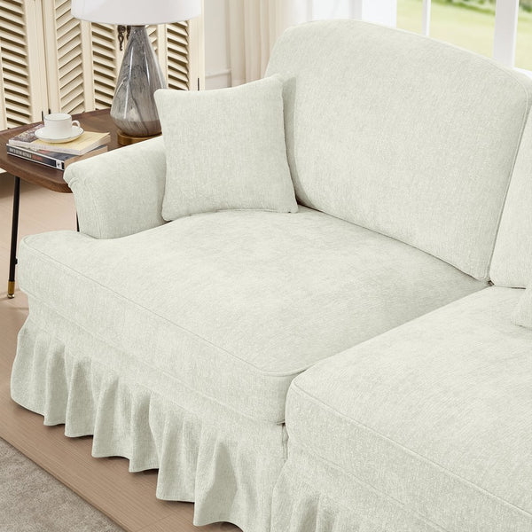 English Elm Classic Comfy Modular U-Shape Sectional Sofa: Stylish Chenille Couch With Flared Arms & Ottomans W3041S00235
