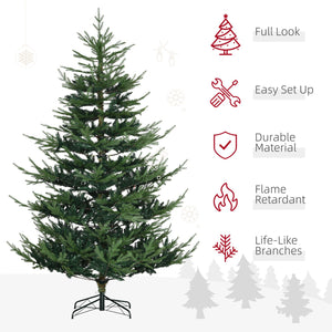 English Elm Homcom 7.5 Foot Artificial Christmas Tree - Lifelike Pine With 1218 Branches & Easy Auto Open Design W2225P229252