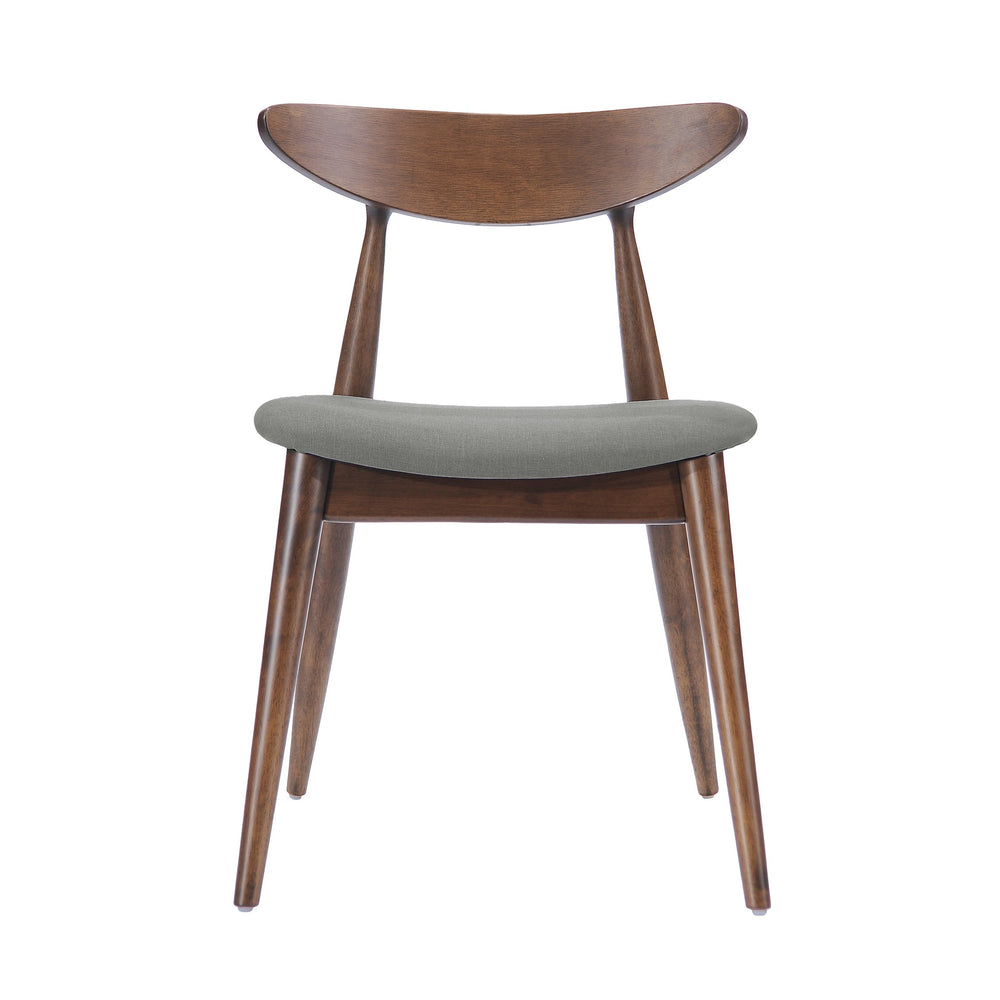 English Elm Christopher Knight Home® - Set Of 2 Retro Rubberwood Chairs With Ergonomic Backrest & Plush Cushions In Walnut & Gray N759P307037D