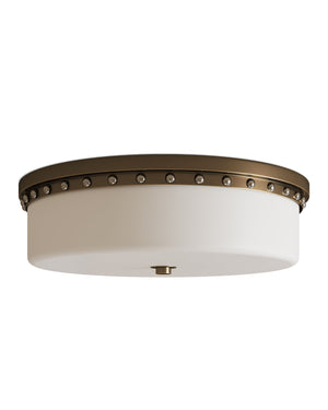 Currey & Company Barnabe Brass Flush Mount Light - Elegant Design With Adjustable Led & Opaque Glass Diffuser For Style Black Glass ,Metal 9999-0079-currey-company