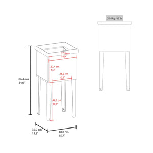 English Elm Bari Freestanding Plastic Utility Sink with Cabinet Storage for Laundry or Garage B200S00467