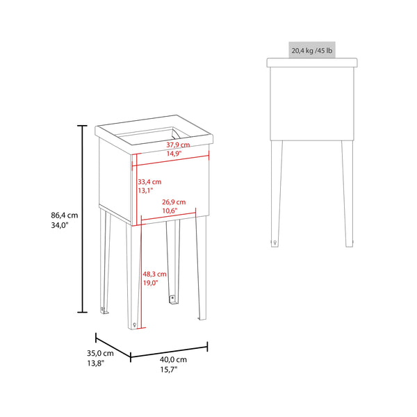 English Elm Bari Freestanding Plastic Utility Sink with Cabinet Storage for Laundry or Garage B200S00467