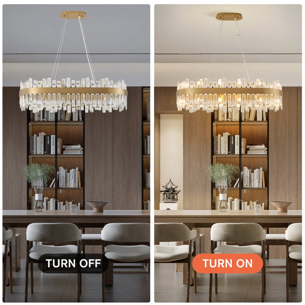 English Elm 36-Inch Modern Luxury Gold Crystal Chandelier with 24 Lights, Adjustable Height, Brass Frame, Elegant Centerpiece W2869P218651