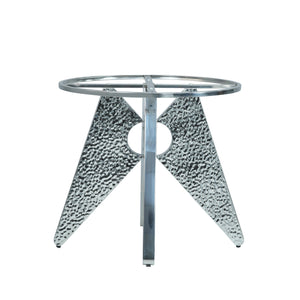 English Elm 53" Round Marble Dining Table With Rotating Turntable, Stainless Steel Base For 6, Modern Design W1535S00390