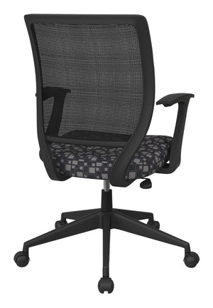 OSP Home Furnishings Screen Back Mesh Task Chair with Lumbar Support and T Arms for Home Office Use Steely EM51022N-K108
