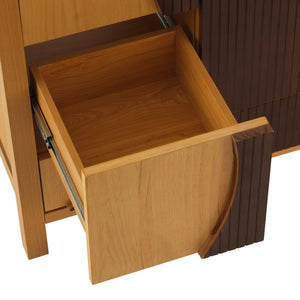 English Elm 30 Inch Fluted Freestanding Bathroom Vanity Solid Wood Soft Close Spa Style W5278S00003