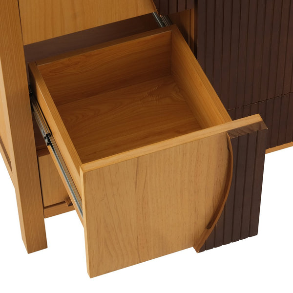 English Elm 30 Inch Fluted Freestanding Bathroom Vanity Solid Wood Soft Close Spa Style W5278S00003