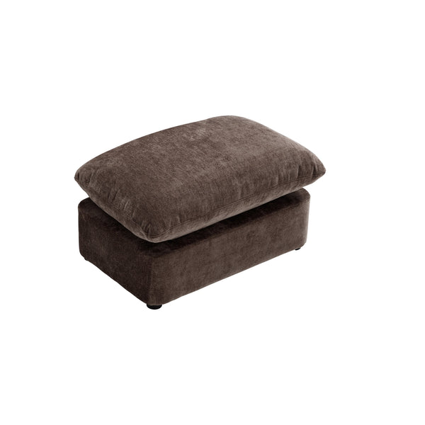 English Elm 360° 360 Swivel Oversized Chenille Armchair with Pocket Spring Seat and Three Throw Pillows Brown W1361S00090