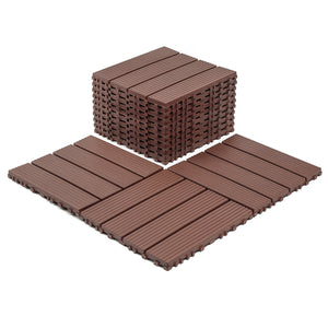 English Elm Plastic Snap Together Patio Deck Tiles Waterproof Polypropylene 44 Sq Ft Pool Area W3022P251839