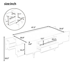 English Elm U-Can Modern Rectangle Coffee Table With 4 Drawers & Hidden Storage For Stylish Living Spaces N724P286418B-GIGA