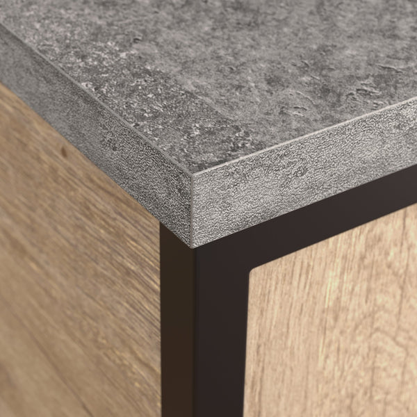 English Elm Lateral File Cabinet With Brown Oak Finish, Full-Extension Drawers For Stylish Home Office Storage B356P367877