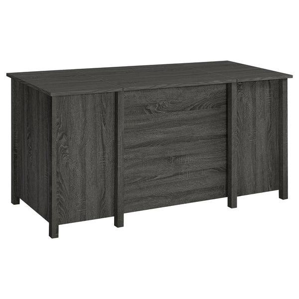 English Elm Rayna Weathered Grey Lift-Top 4-Drawer Office Desk with Easy-Glide Storage and Brushed Zinc Hardware B062P351423