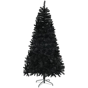 English Elm Homcom 7.5Ft Tall Black Artificial Christmas Tree With 1346 Branch Tips, Easy Setup & Sturdy Base W2225P229283