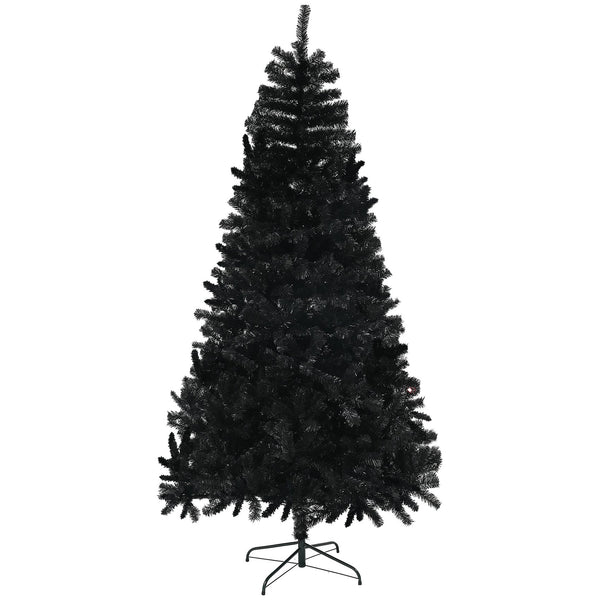 English Elm Homcom 7.5Ft Tall Black Artificial Christmas Tree With 1346 Branch Tips, Easy Setup & Sturdy Base W2225P229283