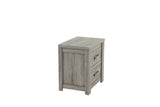 English Elm Bedroom Furniture Rustic Light Grey Simple 1 Piece Nightstand 2-Drawers Bed Side Table Solidwood