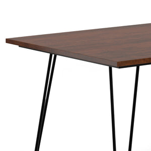 English Elm Hunter Modern Industrial Dining Table 66x40 in Solid Mango Wood Top with Black Hairpin Legs, Durable Finish Brown B136P203494