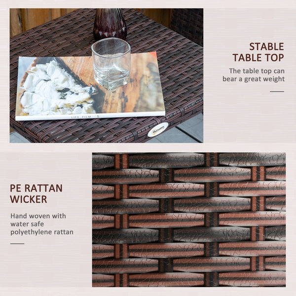 English Elm Outdoor Handwoven Pe Rattan Square Side Table for Balcony Patio and Backyard Use W2225P174040