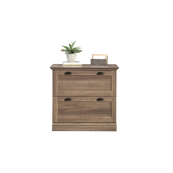 English Elm Lateral File Cabinet In Warm Brown Finish - Durable, Smooth-Gliding Drawers For Organized Workspaces B356P402598