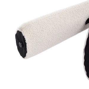 English Elm Contemporary Velvet Upholstered Barrel Accent Chair with Curved Support, Foam Seat, Steel Frame Finish Beige W395P224764