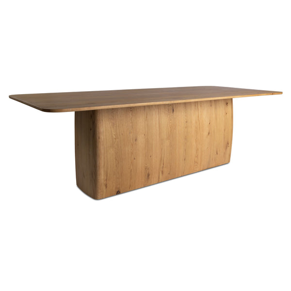 English Elm Winston Rustic Oak Veneer Dining Table Seats 8 with Plinth Base for Large Rooms B2769S00008