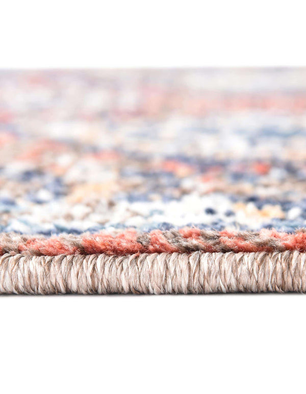 Unique Loom Aramis Conner Machine Made Tribal Rug Rust Red, Blue/Brown/Ivory/Light Blue/Orange/Navy Blue 7' 1" x 7' 1"