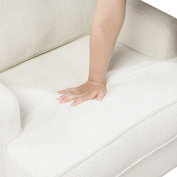 English Elm Modern Comfort Accent Chair with Chenille Upholstery, Brushed Gold Metal Legs, Durable Plywood Frame Beige 29 L x 23 W x 26 H B011P308018