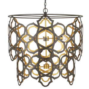 Mauresque Captivating Bronze & Gold Chandelier with Elegant Floral Design for Contemporary Spaces