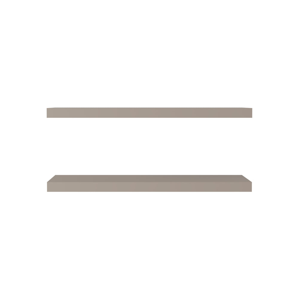 English Elm Ecco Floating Shelves Set of 2 with Hidden Brackets, Sleek Matte Finish for Books & Decor - Space-Saving Wall Storage taupe 32 L x 11 W x 4 H B200P235853