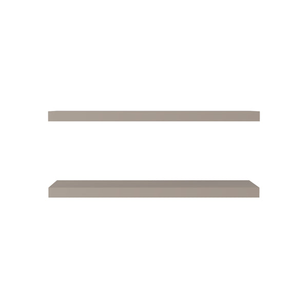 English Elm Ecco Floating Shelves Set of 2 with Hidden Brackets, Sleek Matte Finish for Books & Decor - Space-Saving Wall Storage taupe 32 L x 11 W x 4 H B200P235853