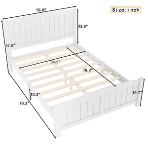 English Elm Full Metal Loft Bed with Sturdy Frame, Easy-Climb Ladder, Guardrails & Underbed Storage Space Light White W1580P374310