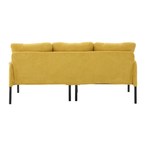 English Elm United We Win Corduroy Loveseat Plush Ergonomic Sofa with Spring Support Metal Legs Mustard Yellow W1568P410047
