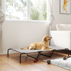 English Elm Pawhut Raised Pet Bed with Steel Frame and Breathable Mesh for Large Dogs Indoor Outdoor W2225P485635
