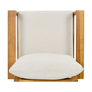 English Elm Outdoor Acacia Hardwood Patio Chair with Water-repellent Cushions for Deck or Garden N757P354831B