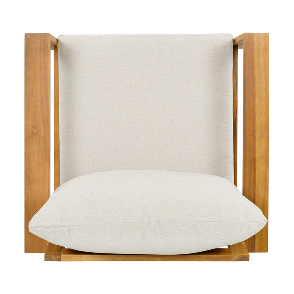 English Elm Outdoor Acacia Hardwood Patio Chair with Water-repellent Cushions for Deck or Garden N757P354832B