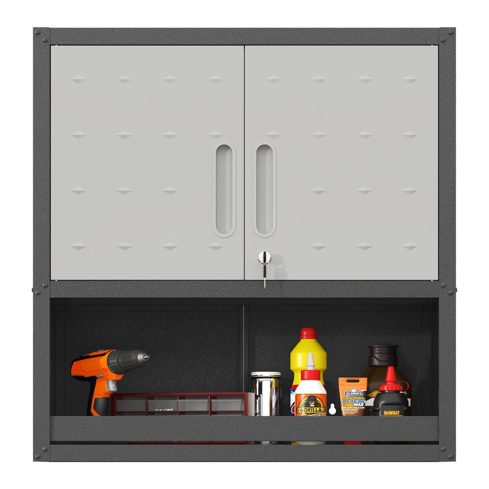 English Elm Heavy Duty Wall Mounted Steel Cabinet Locking Lift Door Garage Workshop Storage T2398P236505