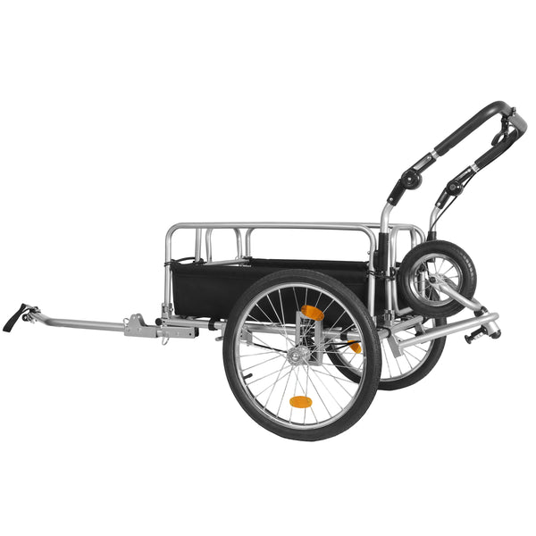 English Elm 3-in-1 Convertible Bike Cargo Trailer Steel Frame 110lb Capacity with Suspension W2932P289394