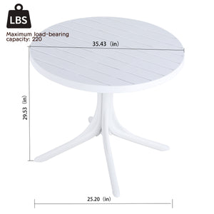 English Elm Summer 5 Piece Round Polypropylene Dining Set Uv Resistant Striped Indoor Outdoor Patio Beige,Tropical Orange,White W3450S00040
